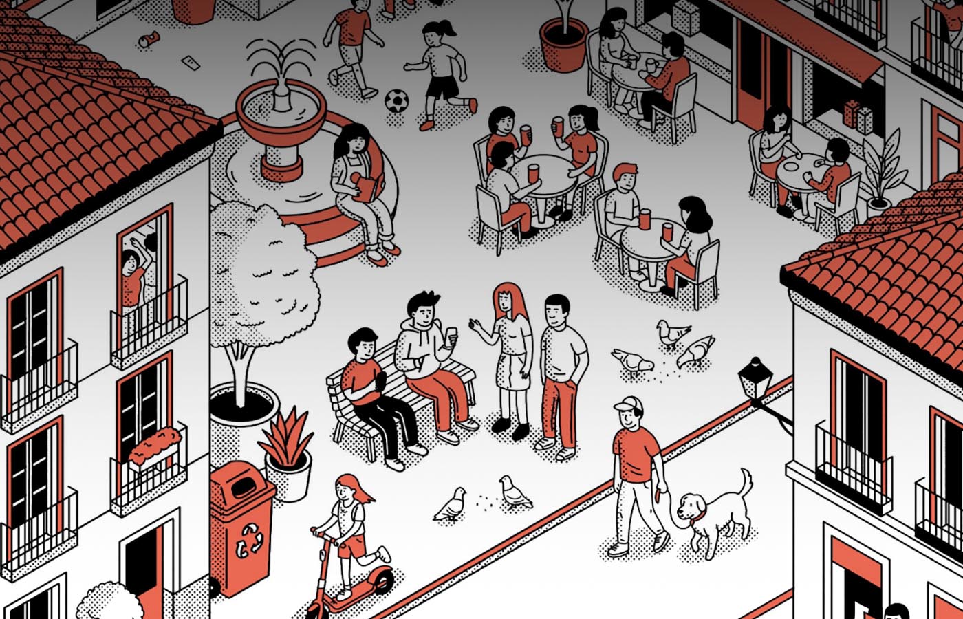 Ilustración para el informe Jóvenes españoles 2026.